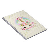Eenhorn Roze Goud Glitter Uitzicht Naam Meisjes Bl Notitieboek (Rechterzijde)