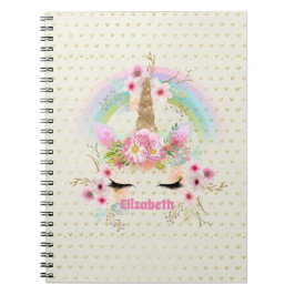 Eenhorn Roze Goud Glitter Uitzicht Naam Meisjes Bl Notitieboek