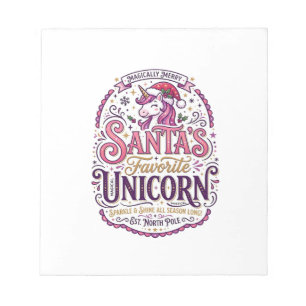 Eenhorn Santa's Favoriete Eenhorn Notitieblok