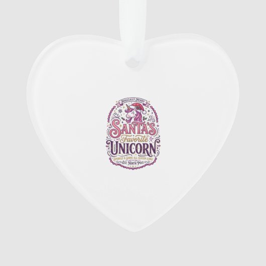 Eenhorn Santa's Favoriete Eenhorn Ornament (voorkant)