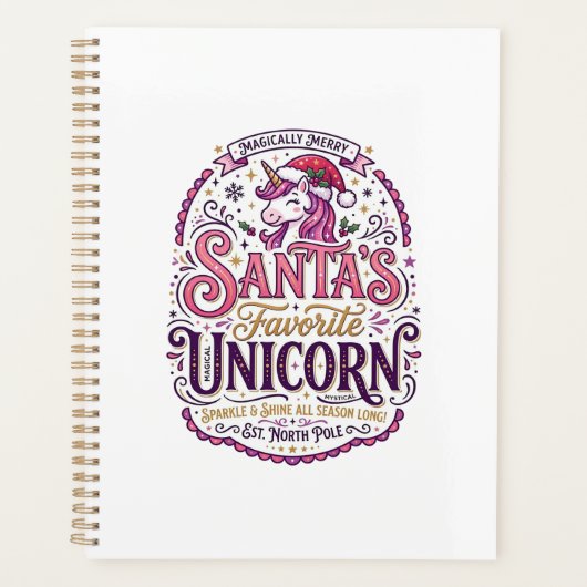 Eenhorn Santa's Favoriete Eenhorn Planner (Voorkant)
