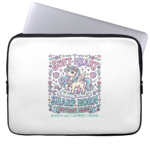 Eenhorn Soft Hart Scherpe Hoorn Vet Typografie Pro Laptop Sleeve