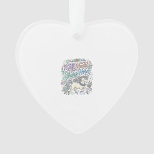 Eenhorn Soft Hart Scherpe Hoorn Witte Achtergrond Ornament