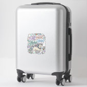 Eenhorn Soft Hart Scherpe Hoorn Witte Achtergrond  Sticker (Koffer)