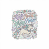 Eenhorn Soft Hart Scherpe Hoorn Witte Achtergrond  Sticker (Voorkant)