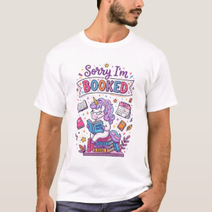 Eenhorn Sorry Ik Ben Geboekt Retro Stijl Print op T-shirt