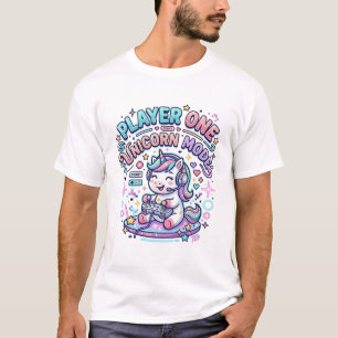 Eenhorn Speler Een Eenhorn Modus Retro Stijl Grafi T-shirt
