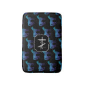 Eenhorn Sprankels aqua blauwe ombre patroon Monogr Badmat (Voorkant Verticaal)