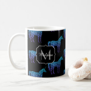 Eenhorn Sprankels aqua blauwe ombre patroon Monogr Koffiemok