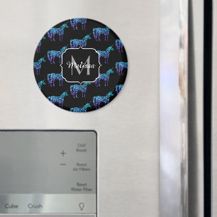 Eenhorn Sprankels aqua blauwe ombre patroon Monogr Magneet