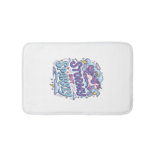Eenhorn Stormachtig maar Glitterend Retro Stijl Ca Badmat
