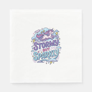 Eenhorn Stormachtig maar Glitterend Retro Stijl Ca Servet
