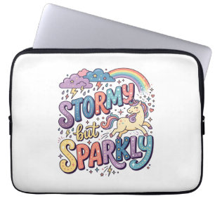 Eenhorn Stormachtig maar Glitterend Whimsisch Merc Laptop Sleeve