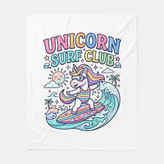 Eenhorn Surfclub Fleece Deken (Voorkant)
