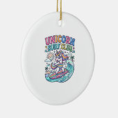 Eenhorn Surfclub Keramisch Ornament (Rechts)