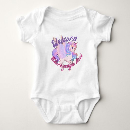 Eenhorn T-shirt ontwerp voor baby's  (Voorkant)