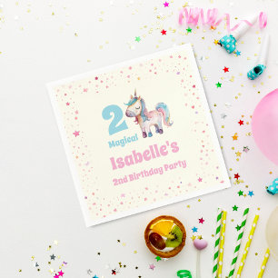 Eenhorn Twee Magische 2de Verjaardagsfeestje  Servet