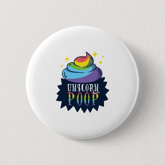 Eenhorn Uitwerpselen Ronde Button 5,7 Cm (Voorkant)