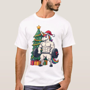 Eenhorn Verheft Kerst Gewichtheffen Deadlift G T-shirt