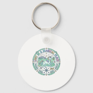 Eenhorn verloren in een magische plek Funny Print  Sleutelhanger
