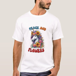 Eenhorn Vrede En Bloemen Bloemenkroon Tanktop
