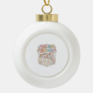Eenhorn Vrede Liefde Eenhorn Schattig Vectorontwer Keramische Bal Ornament
