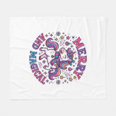 Eenhorn Vrolijk en Magisch Fleece Deken (Voorkant (Horizontaal))
