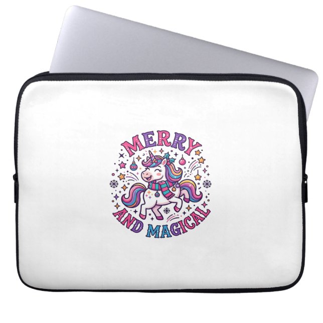 Eenhorn Vrolijk en Magisch Laptop Sleeve (Voorkant)