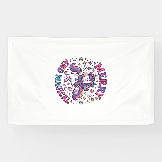 Eenhorn Vrolijk en Magisch Spandoek (Horizontaal)