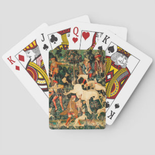 Eenhorn Wandtapijten Middeleeuwse Klassieker Verde Pokerkaarten