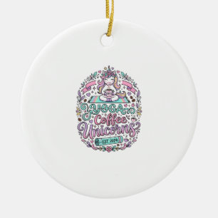 Eenhorn Yoga Koffie Eenhorn Stijlvolle T-Shirt Ont Keramisch Ornament