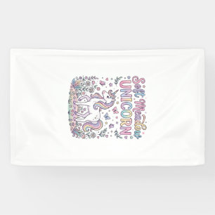 Eenhorn Zachte Weide Eenhorn Schattig Vectorontwer Spandoek