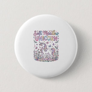 Eenhorn Zachte Weide Eenhorn Schattige Vector Ontw Ronde Button 5,7 Cm