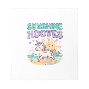Eenhorn Zonneschijn Hoeven Trendy Grafisch T-shirt Notitieblok