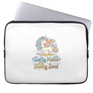 Eenhorn Zout Manen Zonnige Ziel Speelse Vector Ont Laptop Sleeve