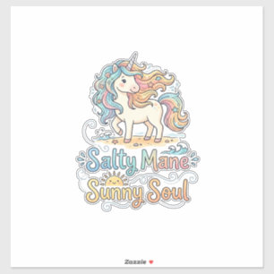 Eenhorn Zout Manen Zonnige Ziel Speelse Vector Ont Sticker