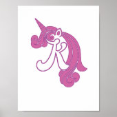 Eenhornig Monogram K Poster (Voorkant)