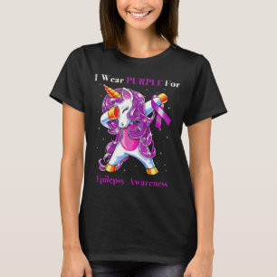 Eenhornig paars voor epilepsiebewustzijn t-shirt