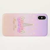 Eenhornige Bloemen en Sterren Case-Mate iPhone Case (Achterkant (horizontaal))