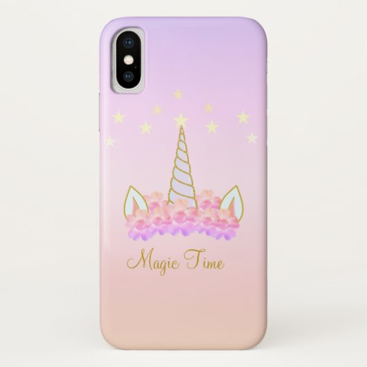 Eenhornige Bloemen en Sterren Case-Mate iPhone Case (Achterkant)