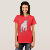 Eenhornige bruids sluier bruiloft t-shirt (Voorkant volledig)