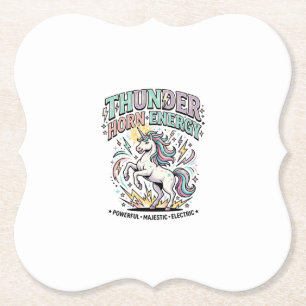 Eenhornige Donderhoorn Energie Retro Stijl Product Kartonnen Onderzetters