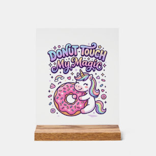 Eenhornige Donut Raak Mijn Magische Cadeau Idee St Acryl Bord