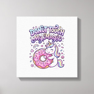 Eenhornige Donut Raak Mijn Magische Cadeau Idee St Canvas Afdruk