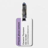 Eenhornige doodskop met gekruiste botten bagagelabel (Achterkant verticaal)