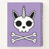 Eenhornige doodskop met gekruiste botten notitieboek (Achterkant)