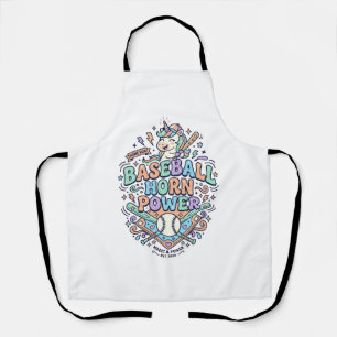 Eenhornige Honkbal Hoorn Kracht Kawaii Vector Ontw Schort