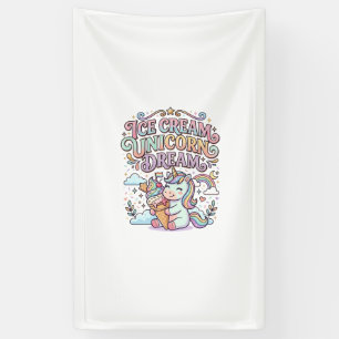 Eenhornige Ijs Eenhoorn Droom Grappige Typografie Spandoek