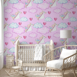 Eenhornige Liefde en Wolken Behang