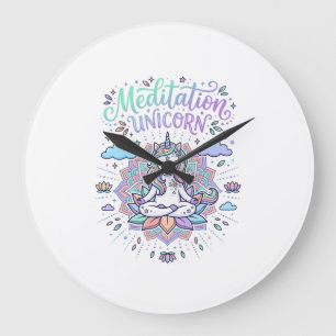 Eenhornige Meditatie Eenhoring Witte Achtergrond V Grote Klok
